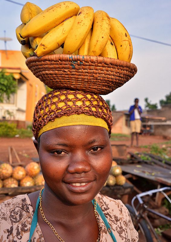 African woman selling banana